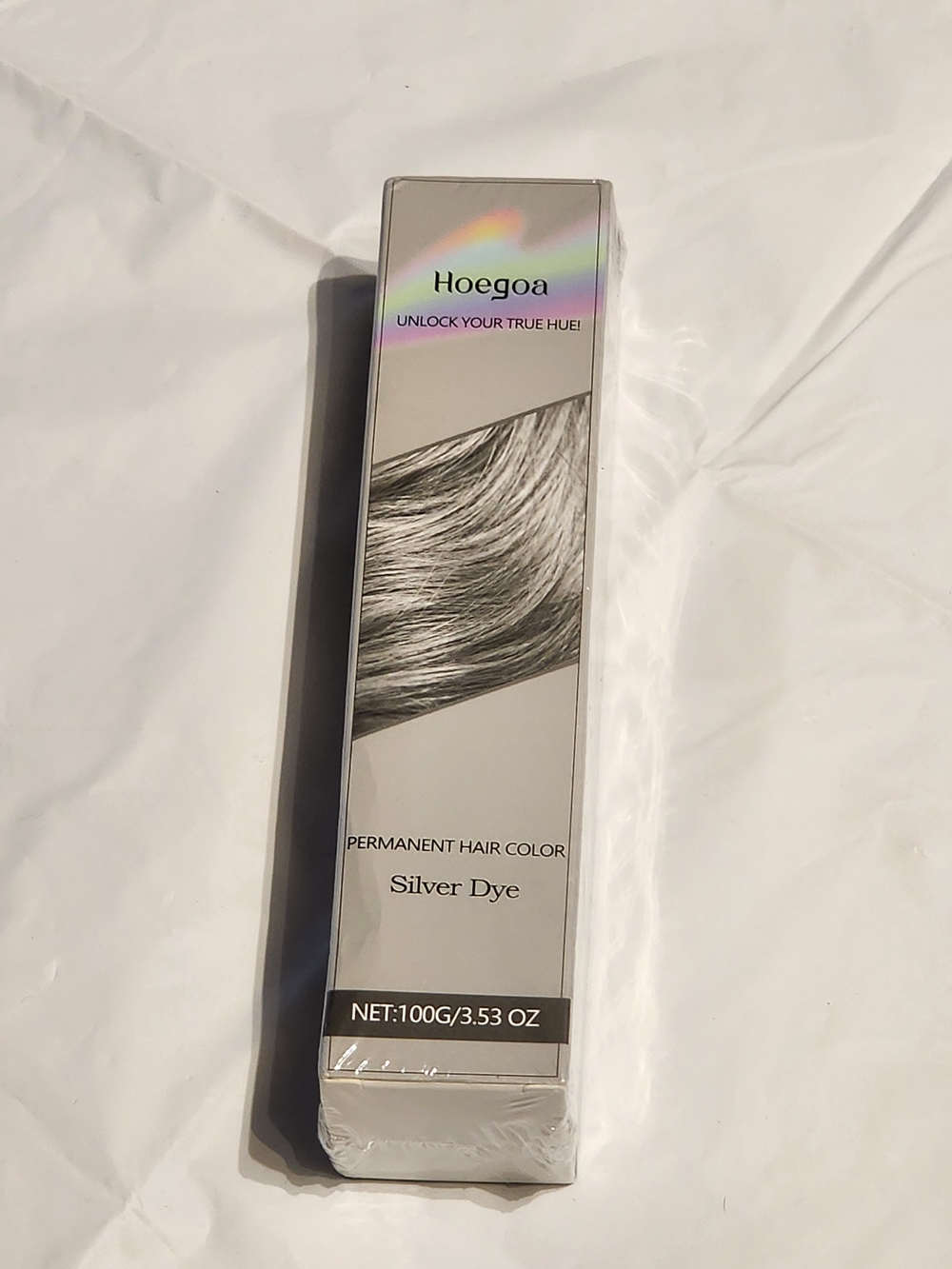 Hoegoa Permanent Hair Dye Cream Silver, 100g, Long-lasting, Bright Color